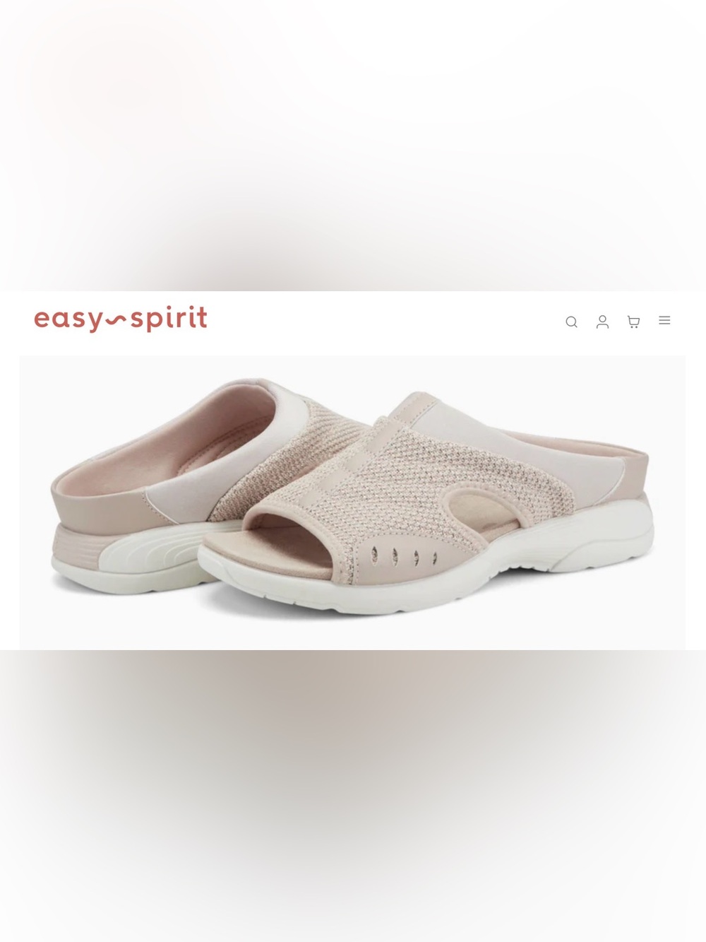 Easy Spirit Women's Knit Slip-On Mules in Light Pink NIB